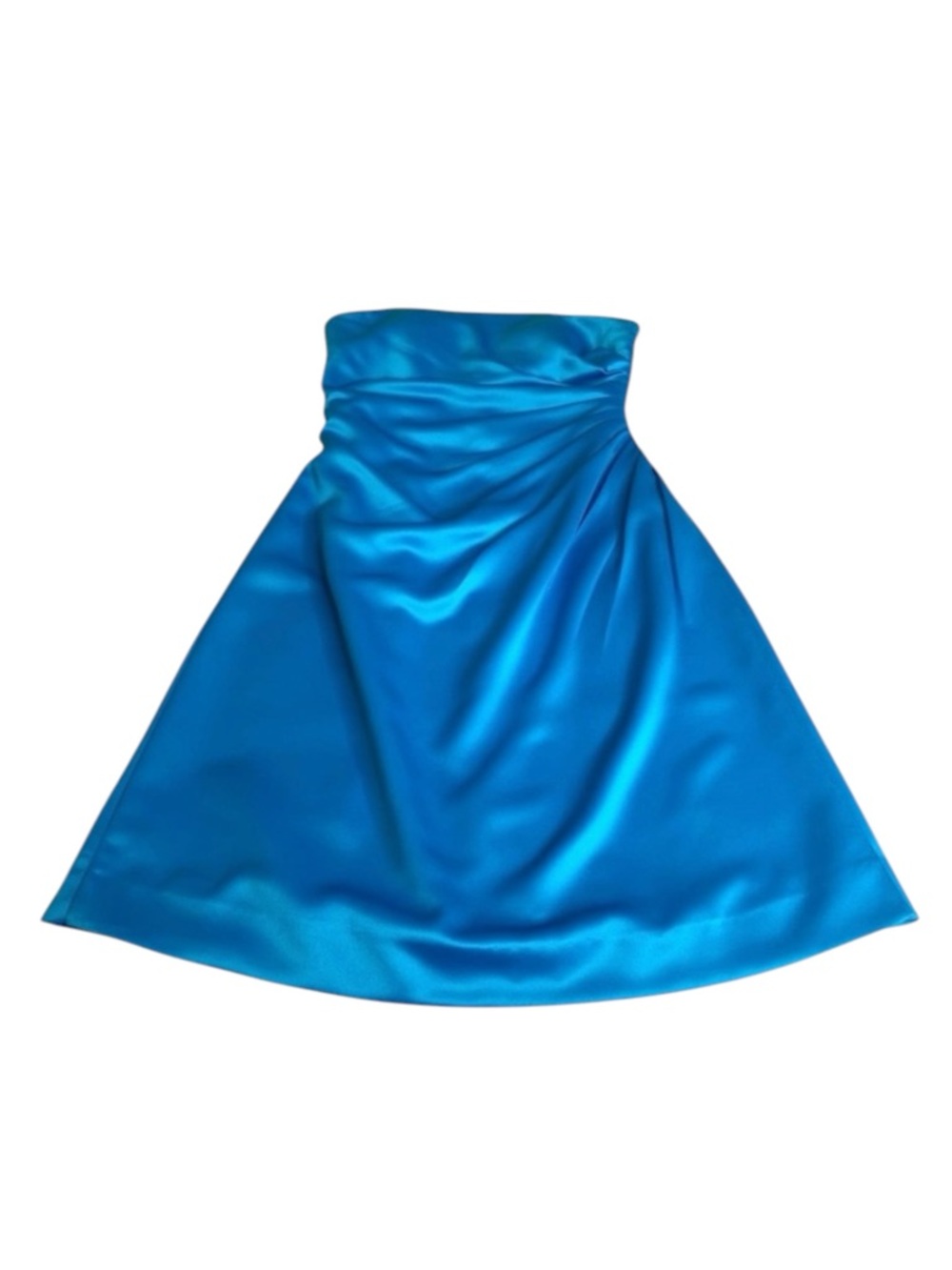 Bill Levkoff ᪥ Sateen Strapless Formal Cocktail Mini Dress ᪥ Aegean Blue ᪥ 6 - Picture 5 of 16